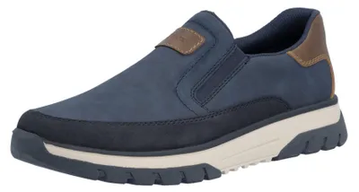 Produktbild von Rieker Herren Slipper mit herausnehmbarer MemoCup Decksohle extra weit B9350, Größe:46 EU, Farbe:Blau