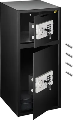 Produktbild von Tresor mit Schlüssel Elektronikschloss Tresor 4MM mit Zahlenschloss 74 l, Tresor mit Starkem Eisen, Möbeltresor Elektronikschloss mit Hochbelastbaren Stahlkonstruktion