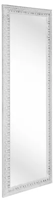 Produktbild von Spiegel EMMA Holzrahmen Weiß Retrolook 50x150x2,6 cm mit zart verziertem Rahmen