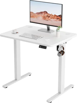 Obrázek produktu pro Elektricky výškově nastavitelný stůl, rozměry 80 x 60 cm, bílá barva
