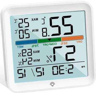 Obrázok produktu pre Vnútorný termohygrometer s ukazovateľom teploty a vlhkosti a nočným osvetlením
