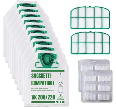 Filterbeutel für Vorwerk Kobold VK200/VK220, 12 Stück