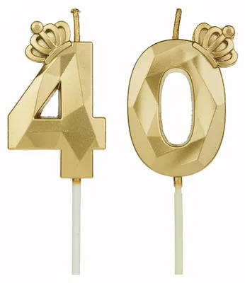 Produktbild von Zahlenkerzen für den 40. Geburtstag mit Kronendekoration