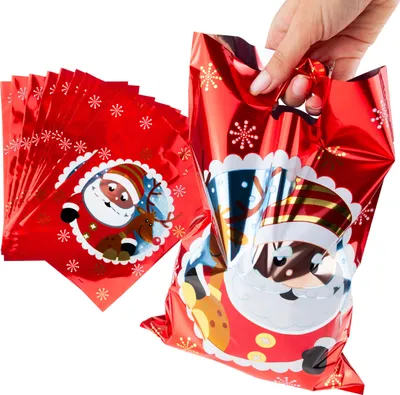 Produktbild von Geschenktüten Foliengeschenktüten Weihnachtsmanntüten | 10 Stück