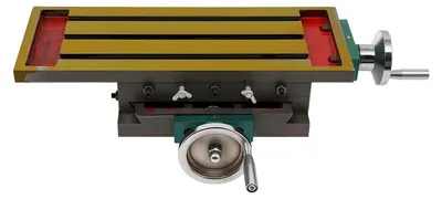 Produktbild von Kreuztisch für Fräsmaschine - XY-Frästisch - X-Verfahrweg 27 cm - Y-Verfahrweg 12,5 cm - Gusseisen - Silber