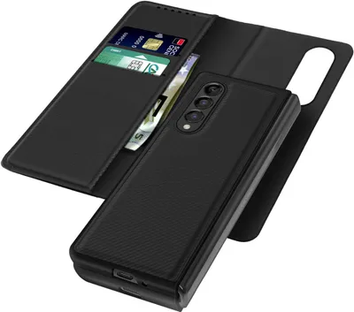 Produktbild von Avizar, Portemonnaie-Hülle mit abnehmbarer Hülle für Samsung Galaxy Z Fold 3, Schwarz