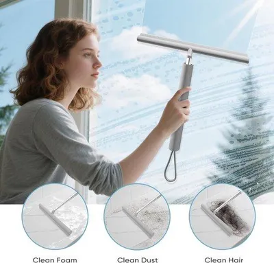 Produktbild von Famanu Duschabzieher mit Halter 120 cm - Grau