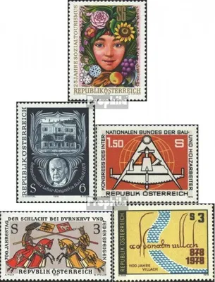 Produktbild von Briefmarken Österreich 1978 Mi 1577,1578,1579,1580,1582 (kompl.Ausg.) gestempelt Sondermarken