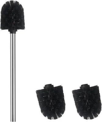 Produktbild von Famanu Toilettenbürste mit 2 austauschbaren Bürstenköpfen aus 304 Edelstahl - Silber