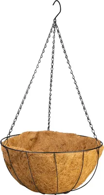 Image de Support Strend Pro, porte-pot de fleurs, acier/coco, suspendu, avec chaine et crochet, 40 cm