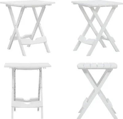 Produktbild von vidaXL Gartentisch Klappbar 45,5 x 38,5 x 50 cm Weiß - Klappbarer Gartentisch - Klappbare Gartentische - Gartentisch - Gartentische