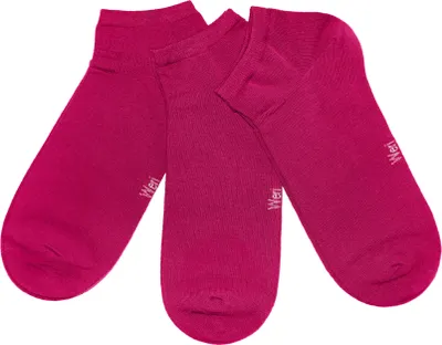 Produktbild von Damen Sneaker Socken 3-er Pack Unifarben Pink Größe 35-38 Glatt