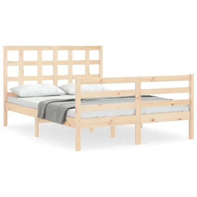 Produktbild von vidaXL Massivholzbett mit Kopfteil 120x200 cm