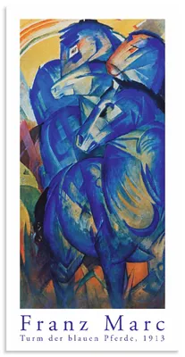 Produktbild von ARTland Wandbild Alu für Innen & Outdoor Turm der blauen Pferde. 1913 Größe: 75x150 cm