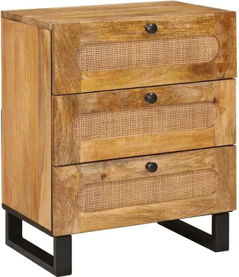 Obrázok produktu pre Nočný stolík Prírodná 50 x 33 x 62 cm Masívne mango drevo
