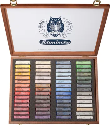 Produktbild von Schmincke Holzkasten 60 Pastellstifte Pastell Malkasten Pastellkreiden