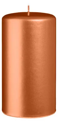Produktbild von Stumpenkerzen Metallic Matt Orange 150 x Ø 80 mm, 6 Stück