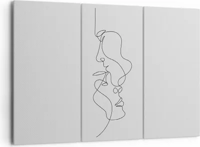 Produktbild von Bild auf Leinwand - Leinwandbild - 3 Teile - Stück Linear Paar - 165x110cm - Wand Bild - Wanddeko - Wandbilder - Leinwanddruck - Bilder - Wanddekoration - Leinwand bilder - Wandbild - CE165x110-4895