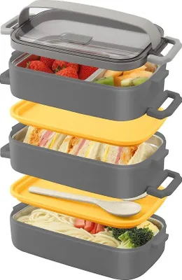 Immagine prodotto di Famanu, contenitore per il pranzo a 3 scomparti - grigio