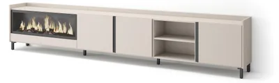 Produktbild von TV-Möbel Holzeffekt beige 315x35x61cm Kamin mit Feuereffekt XXL
