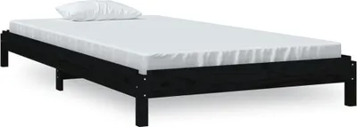 Produktbild von vidaXL Stapelbett Schwarz 80x200 cm Massivholz Kiefer