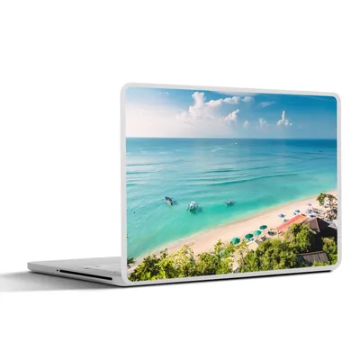 Produktbild von MuchoWow® Laptop Aufkleber Sticker Cover Strand - Meer - Boot - Bali 25x18 cm - Laptop-Deko