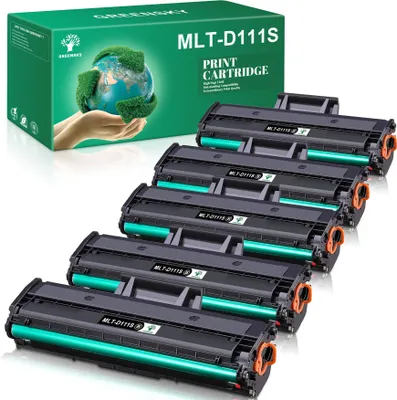 Produktbild von 5er Schwarz Toner kompatibel zu Samsung MLT-D111S MLT D111S - Xpress M2070 M2070F M2070FW M2070W M2020 M2022 M2022W M2026 M2026W SL-M2022W