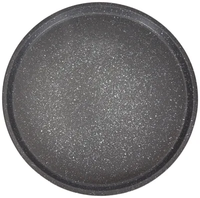 Runde Pizzaplatte aus Aluminium, grau, 33 x 33 x 1,5 cm