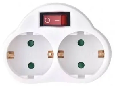 Immagine prodotto di Presa di corrente deviata Emos SCHUKO 2× piatta + 1× rotonda con interruttore