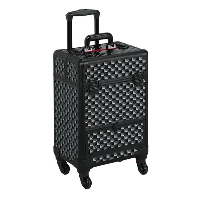 Obrázek produktu pro Kosmetický kufr LUXURY 2v1 černo-černý, se zásuvkou