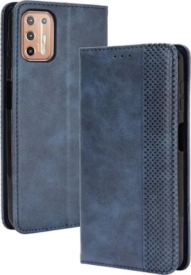 Produktbild von Motorola Moto G9 Plus Hülle - Coverup Vintage Style Klapphülle - Blau