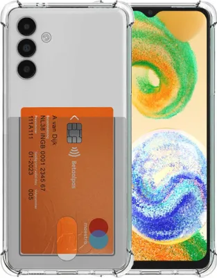 Produktbild von Smartphonica Handyhülle geeignet für Samsung Galaxy A04s / A13 5G mit Kartenhalter Transparentes Silikon - Transparente TPU stoßfeste Schutzhülle mit Kartenschlitz