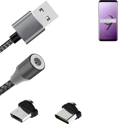 Produktbild von K-S-Trade Hochwertiges Magnet-Lade-kabel Sync-Kabel Daten-Kabel für Samsung Galaxy S9 Exynos mit USB-Typ-C-Anschluss und Micro-USB-Anschluss 2A bis
