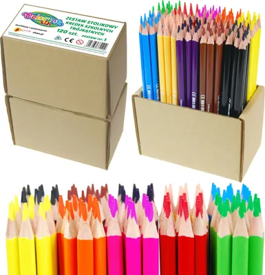 Image de Set de table de crayons de couleur triangulaires 120 pcs No. 1 Colorino