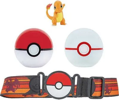 Immagine prodotto di Zestaw Paskowy Clip'n'Go Pokémon: Poké Ball, Luxury Ball i Charmander - Hasbro