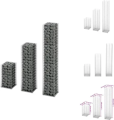 Produktbild von vidaXL Gabionen-Set 3-tlg. Verzinkter Draht -  Zaunfelder