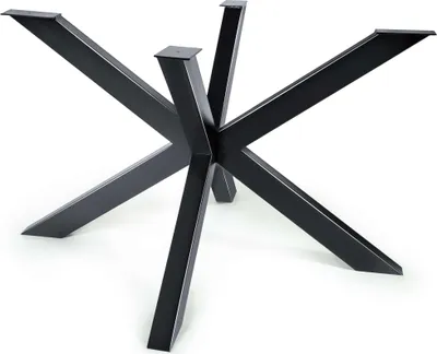 Produktbild von Tischgestell Spider Tischbeine Kreuzgestell 120x120 cm ( Schwarz ) Tischkufen Stahl Metall Esstisch Schreibtisch Konferenztisch Für die Glasplatte fur glas
