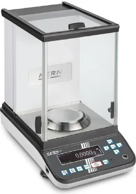Produktbild von KERN & SOHN Analysenwaage, 0,32 kg, Schwarz, Edelstahl, 8 kg