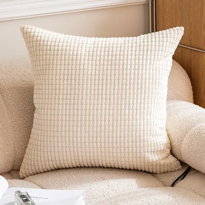Produktbild von OKWISH Kissenbezüge 2 Stück Kissenbezug Kissenhülle Dekokissen Sofakissen Couchkissen,  50x50cm Cremeweiß
