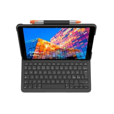 Zdjęcie produktu dla Logitech Slim Folio, QWERTY, Duński, Fiński, Norweski, Szwecki, 1,7 cm, 1,5 mm, Apple, iPad Air (3rd gen)