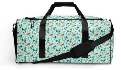 Produktbild von Mr. & Mrs. Panda Sporttasche Regentage Design - Weiß - Geschenk, Aquarell, Duffle-Bag, Reisetasche Damen, Natur, Blätter, Wald, Weekender, Efeu, Eiche, Herren, Duffel Bag