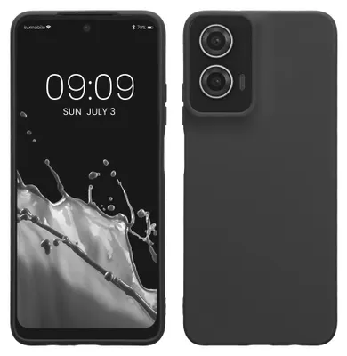 Produktbild von kwmobile Handyhülle für Motorola Moto G35 5G Hülle - TPU Case - Kabelloses Laden - Schutzhülle Cover in Schwarz matt