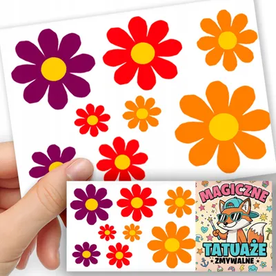 Image de TATOUAGES EPHEMERES POUR ENFANTS - Fleurs Fleurs - 8 pcs