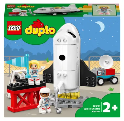 Image de LEGO 10944 DUPLO Spaceshuttle Space Mission, jouet-fusée avec briques pour les jeunes enfants de 2 ans et plus, avec figurines d'astronautes