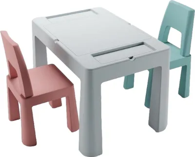 Obrázek produktu pro Tega dětská sada stolečku a židliček Multifun, šedá/tyrkys/růžová