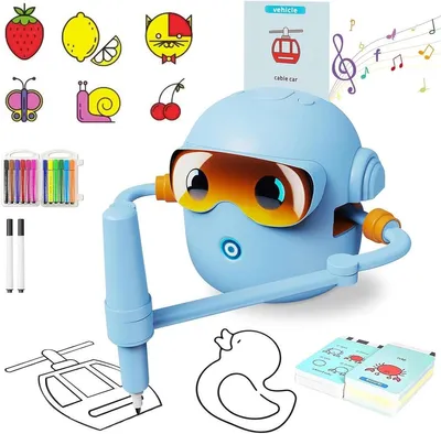 Produktbild von Minicee Zeichenroboter Kinder Lernspielzeug 100 Karten Blau