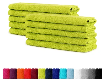 Produktbild von 10er Set Handtücher Gästetuch - Frottee-Handtücher mit Aufhängeschlaufe aus weicher Baumwolle in 30x50 cm - Green - Apfelgrün