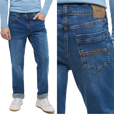 Produktbild von MUSTANG, Herren Jeanshosen, Slim fit, Washington straight, W35 L32, Blau, Jeans, baggyjeans, buggy