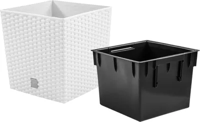 Produktbild von RATO niedriger Blumentopf DRTS325L mit Einsatz | Weiß