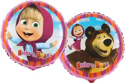 Zdjęcie produktu dla Balon Foliowy Masha i Niedźwiedź - 46 cm Grabo okrągły